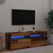 Maison Exclusive - Meuble TV avec éclairage LED et aspect bois antique, dimensions 120x35x40 cm, matériau : panneau de fibres de bois