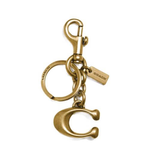 Coach sleutelhanger Signature goudkleurig