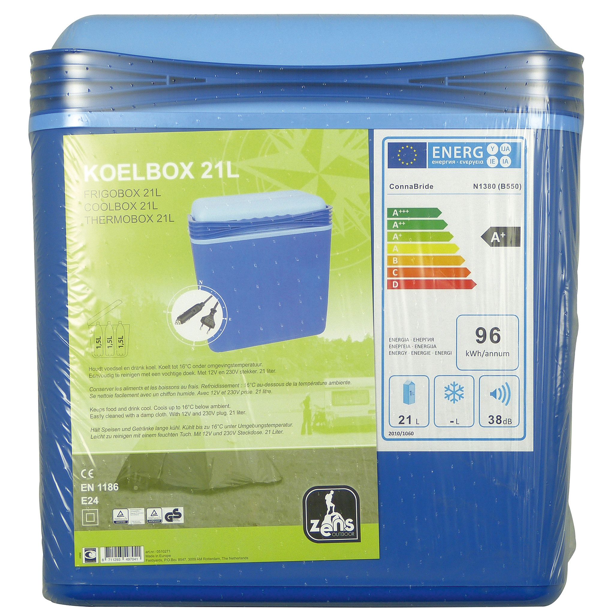 Carpoint Koelbox 21 Liter Met 12/230v Stekkers Blauw