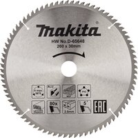 Makita Afkortzaagblad voor Multimaterial | Standaard | Ø 260mm Asgat 30mm 80T - D-65648