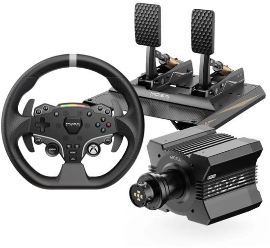 Moza Racing R12 V2 + MOZA ESX Steering Wheel + MOZA CRP2 Pedals Bundle – Direct Drive 12Nm – Xbox & PC