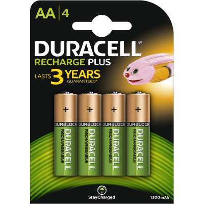 Duracell Recharge Plus 4 x AA batterijen - 1300 mAh 4 stuks