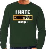 Bellatio Decorations Shoppartners Bv Foute Kersttrui / sweater - I hate Christmas songs - Haat aan kerstmuziek / kerstliedjes - groen voor heren - kerstkleding / kerst outfit XXL