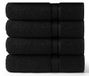 COTTON CRAFT Ultra zachte luxe set van 4 ringgesponnen katoenen badhanddoeken, 580 g/m², zwaargewicht, 76 x 137 cm, zwart