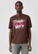 QS s.Oliver QS T-Shirt Heren Maat S Donkerbruin Katoen Korte Mouw Ronde Hals Aansluitend Printopdruk