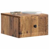 vidaXL Muurbevestigde Nachttafel Oud hout 33 x 34,5 x 20 cm