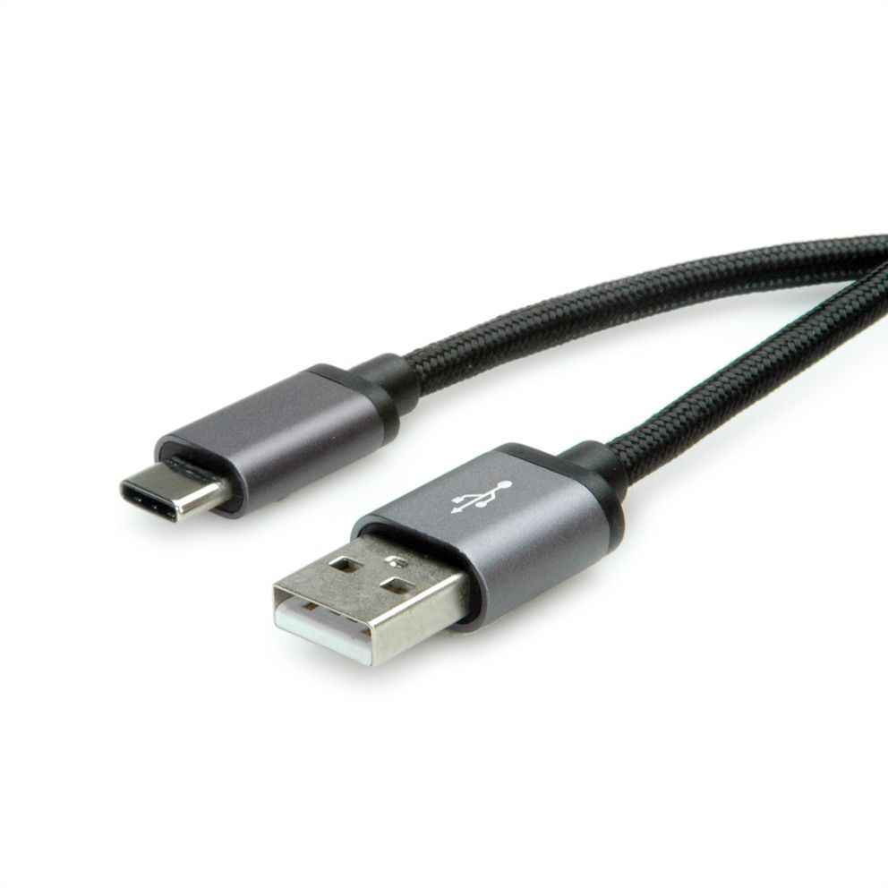 ROLINE 11.02.9027 USB-kabel 0,8 m Zwart, Zilver