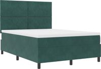 vidaXL LED Boxspringbed Donkergroen 140 x 190 cm Fluweel