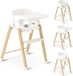 Deryan Luxe chaise haute - Chaise haute évolutive - Pliable - Blanc/Aspect bois