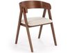 Icecat Chaise design en tissu de polyester beige avec piètement en bois