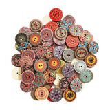 Merkloos / Sans marque Dailygoods - 50 stuks Kleurrijke Houten Knopen - 25mm Ronde DIY Accessoires
