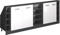 Vicco R-Line Keukenkast voor schuine wand – 210 cm Set van 5 Wit hoogglans/antraciet