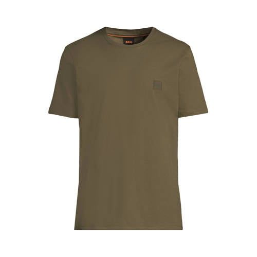 BOSS regular T-shirt donkergroen