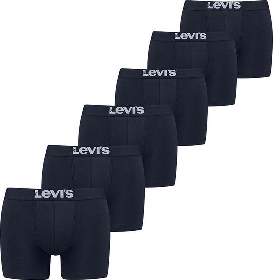 Levi's Solid Basic Boxer Brief - 6 Pack - Navy