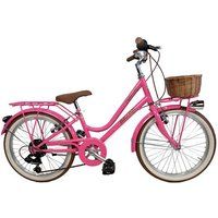 Canellini Meisjesfiets Dolce Vita by Canellini CAPPUCCINO 20" 6V met mand - Fuchsia