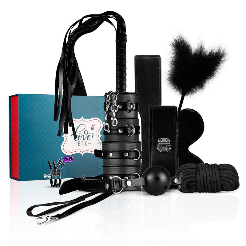 Easytoys Online Only Secret Pleasure Chest - Black Fantasy - BDSM Set - 9-delig