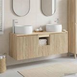 Maison Exclusive Ensemble de meubles de salle de bain "Exclusive" - 3 pièces, en chêne Sonoma, dimensions : 129 x 44,5 x 80 cm