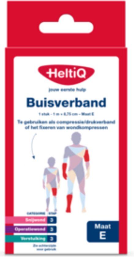 HeltiQ Buisverband Maat E 1m x 8,75cm - Beige