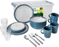 Serviesset Brunner - Camping Serviesset - Tuscany - All Inclusive - 36 delig - Melamine - Blauw - Vaatwasserbestendig - BPA-vrij