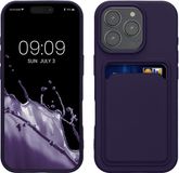 kwmobile telefoonhoesje geschikt voor Apple iPhone 16 Pro - Hoesje met pasjeshouder - TPU case in Baltisch blauw