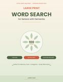 Large Print Word Search for Seniors with Dementia: 100 Easy Puzzles with Bold 24pt Print, Forward Words Only, and Full Solutions for Memory Stimulation