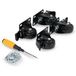 bestTools SRoll Schwerlastrolle, Roulettes pivotantes, Noir, Set de 4, jusqu'à 135 kg, établi, Ø 50 mm, avec frein, rotatif à 360°, 4 roulettes de transport pivotantes