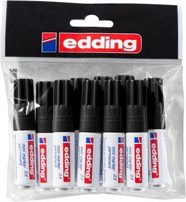 Edding ED-05-10-001 - Permanente markers - zwart, wit - 10 stuks