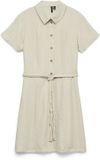 VERO MODA VMHEAVEN SS ROBE CHEMISE COURTE TISSÉE GA Oatmeal XL