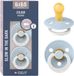 BIBS Colour Glow Fopspeen - 0-6 mois - 2-pack - Rond - Bleu bébé