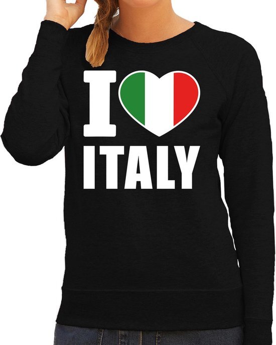 Bellatio Decorations I love Italy sweater / trui zwart voor dames L