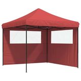 Syfax Partytent Partytent inklapbaar pop-up met 2 zijwanden bordeauxrood