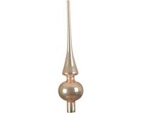 Decoris Kerstboom piek - toffee bruin - glas - glans - 26 cm