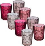 Secret de Gourmet Waterglazen / drinkglazen Ayla - 12x - transparant roze - 350 ml