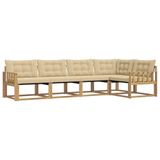 vidaXL - Buiten - bank - set - 5 - st - Wit - en - Beige
