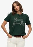 Superdry Lo-fi Outdoors Relaxed T-shirt Dames Katoen Korte Mouw Enamel Green Maat 10