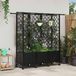 Maison Exclusive - Jardinière surélevée avec treillis et toit, couleur noire, 163,5 x 40 x 142 cm, en plastique PP