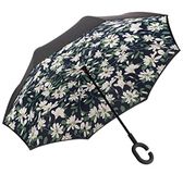 Le Monde du paraplu - bedrukt met bloemen - paraplu, omgedraaid, 85 cm, zwart