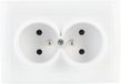 VCX WESA LC 16, prise double avec contact de terre, 16A, blanc