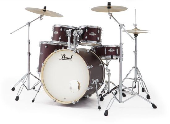 Pearl Export EXX725SNBR/C864 Satin Scarlet 5d. drumstel met hardware en bekkenset (standard)