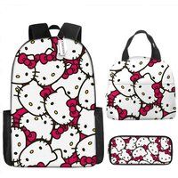 Rugzak SZSMART MODEL de gemodelleerd Driedelige Hello Kitty School Set