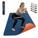 Yogamats Trainingsmat Extra breed (183 x 91 cm) 6 mm dik Antislip aan beide zijden TPE Met draagtas en weerstandsbanden Bleu