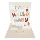 Grafik-Werkstatt Pretty Mini pop-up kaart | driedimensionaal | geboorte | Hallo baby