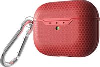 By Qubix AirPods Pro / AirPods Pro 2 siliconen hoesje Football series - Met bevestigingsclip - Rood