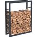 BC-ELEC Hhwpf0021 Rangement À Bois En Acier Noir 100x80x25cm, Rack Pour Bois De Chauffage, Range-bûches