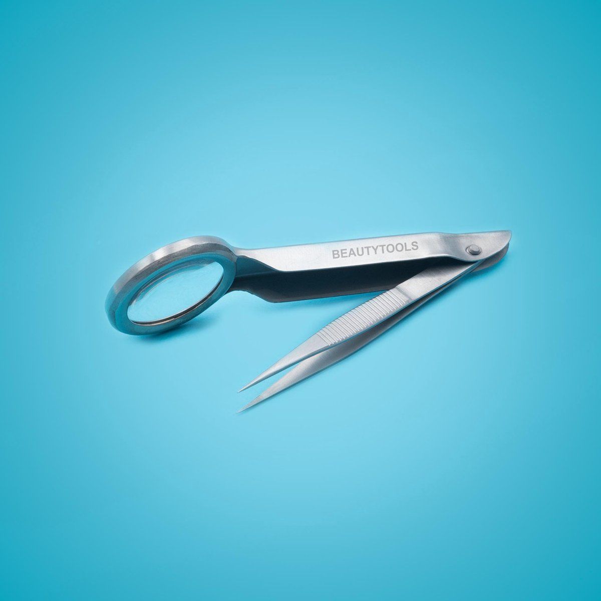 Beautytools.be BeautyTools MAGNIFY Splinterpincet met vergrootglas Magnify - Puntpincet 8 cm – Stevige Precisiepunt (PT-1048) INOX