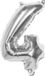 Boland - Folieballon '4' zilver (36 cm)