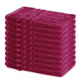 Lavea® Set van 10 washandjes 15x21 cm van 100% katoen badstof – Zacht & absorberend – Ideaal voor thuis, hotel, spa en baby – Bordeaux