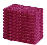 Lavea® Set van 10 washandjes 15x21 cm van 100% katoen badstof – Zacht & absorberend – Ideaal voor thuis, hotel, spa en baby – Bordeaux