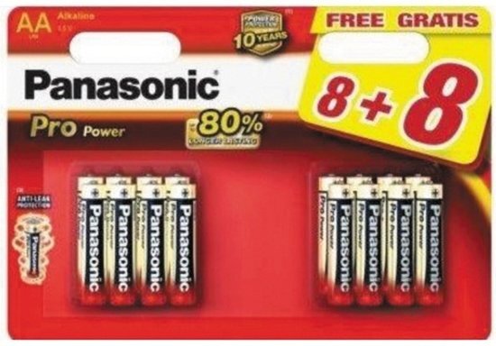 Panasonic Pro Power AA 8+8 blister alkaline batterij