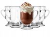Glasmark KROSNO 1992 Elton koffieglazen met steelgreep, latte koffiekopjes, 380 ml, van transparant glas, vaatwasmachinebestendig, 6 stuks